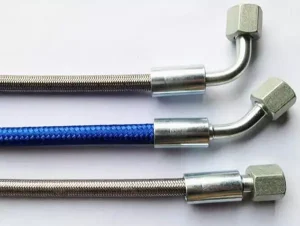 PTFE hoses with high pressure fittings